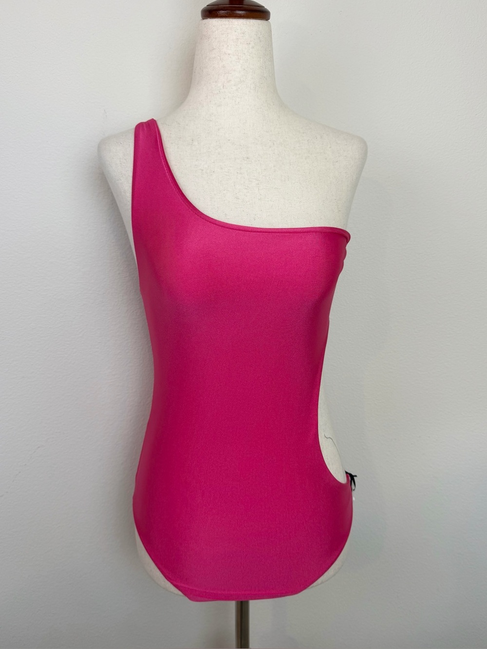 Jade Swim Pink Sheen Side Cutout One Piece Swimsuit Size XS
